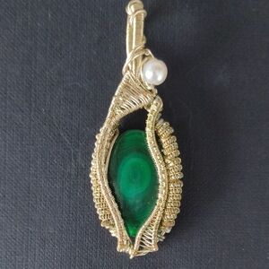 Malachite Wire Wrapped Pendant